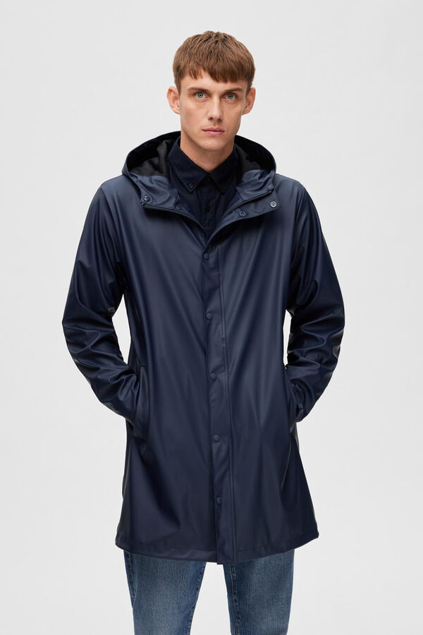 Selected Chubasquero impermeable con capucha Gris oscuro