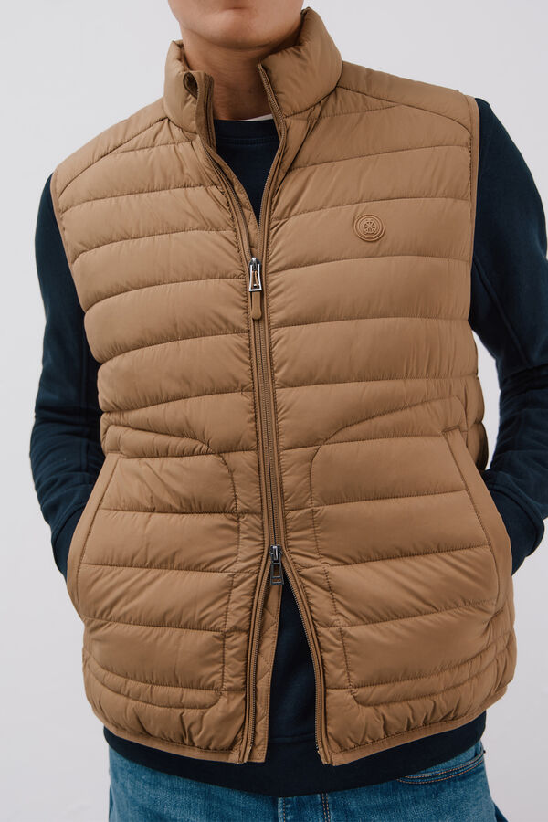Cortefiel Chaleco acolchado ultralight Beige