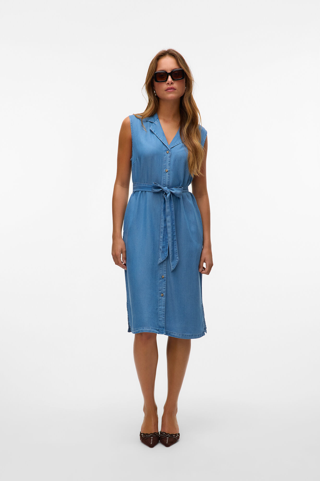 Vero Moda Vestido midi camisero