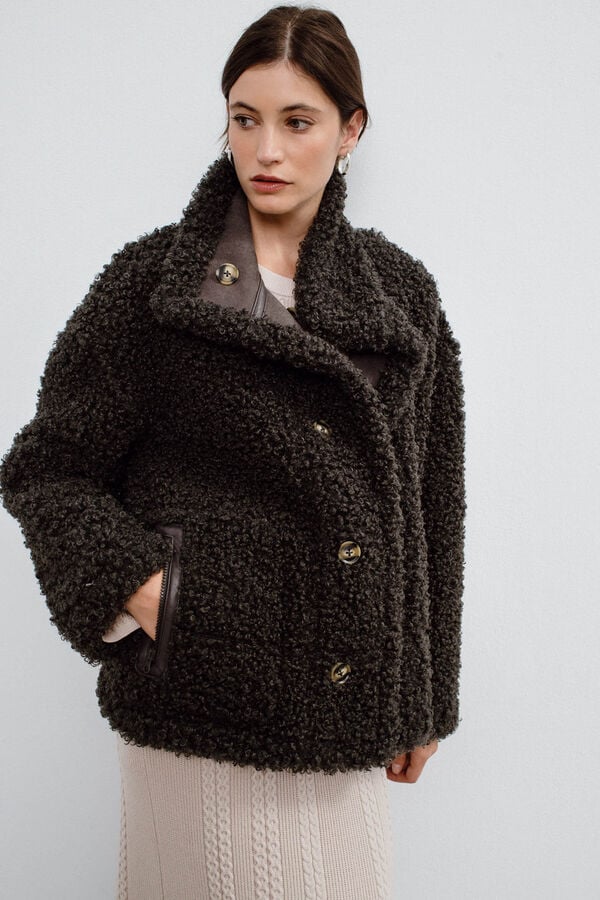 Object Sobretudo curto dupla face Cinzento