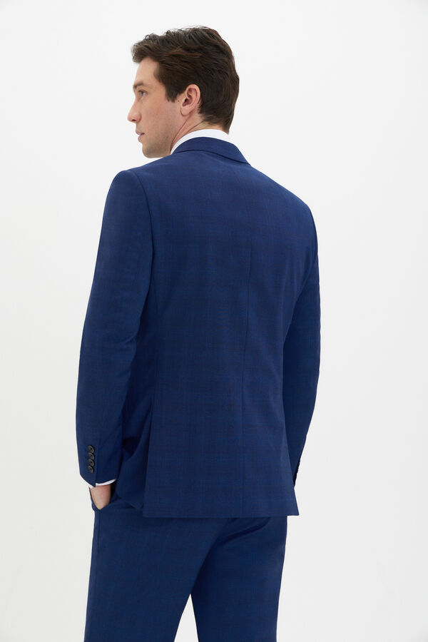 Cortefiel Blazer quadrado slim fit Azul