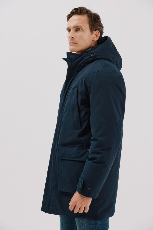 Cortefiel Parka 4 bolsillos Azul marino