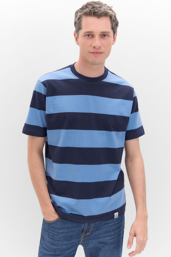 Cortefiel Camiseta de rayas Azul marino