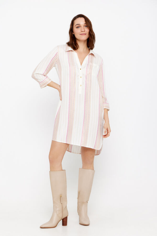 Cortefiel Caft&aacute;n t&uacute;nica estampado Estampado naranja