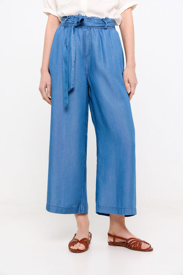 Cortefiel Cal&ccedil;as fluidas palazzo fit Azul