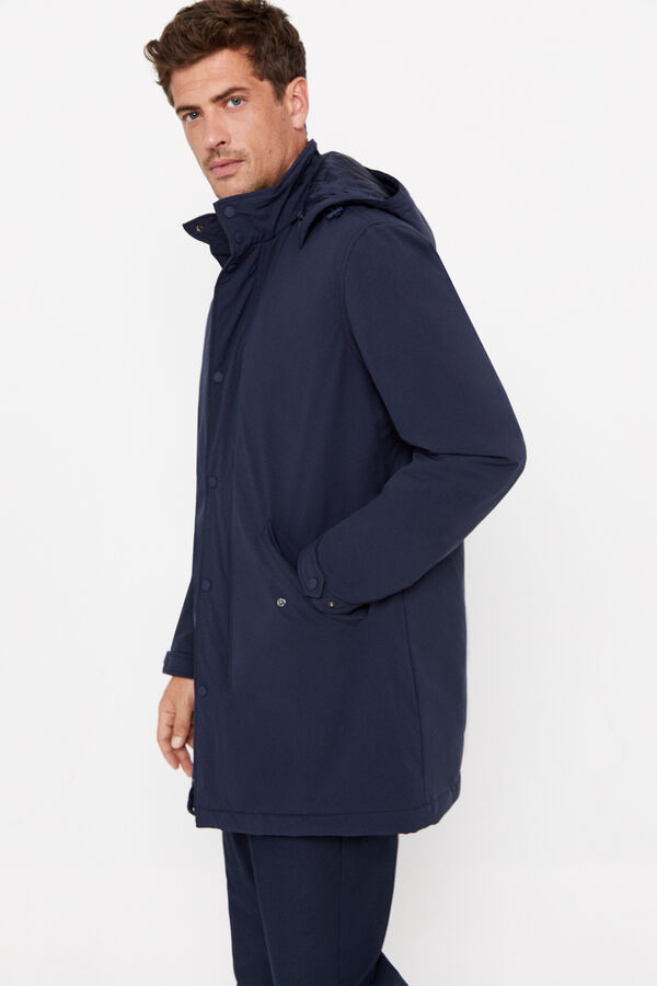 Cortefiel Impermeable con capucha Azul marino