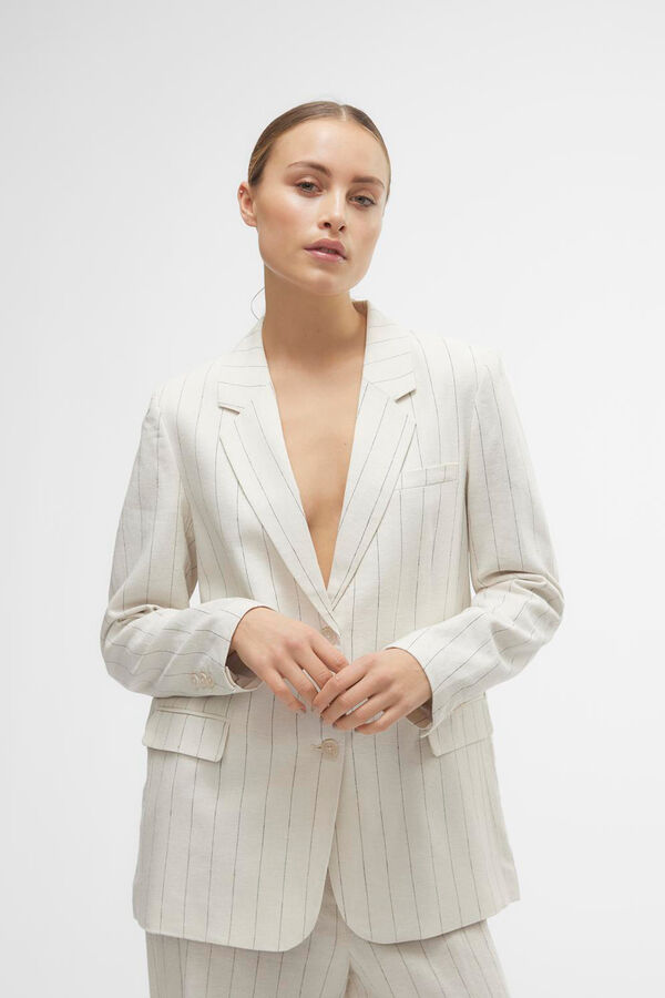 Vero Moda Blazer de lino fittin holgado Gris