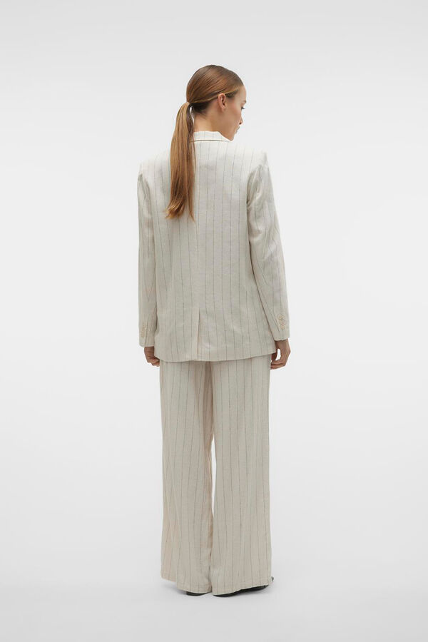 Vero Moda Cal&ccedil;as compridas de linho  Cinzento