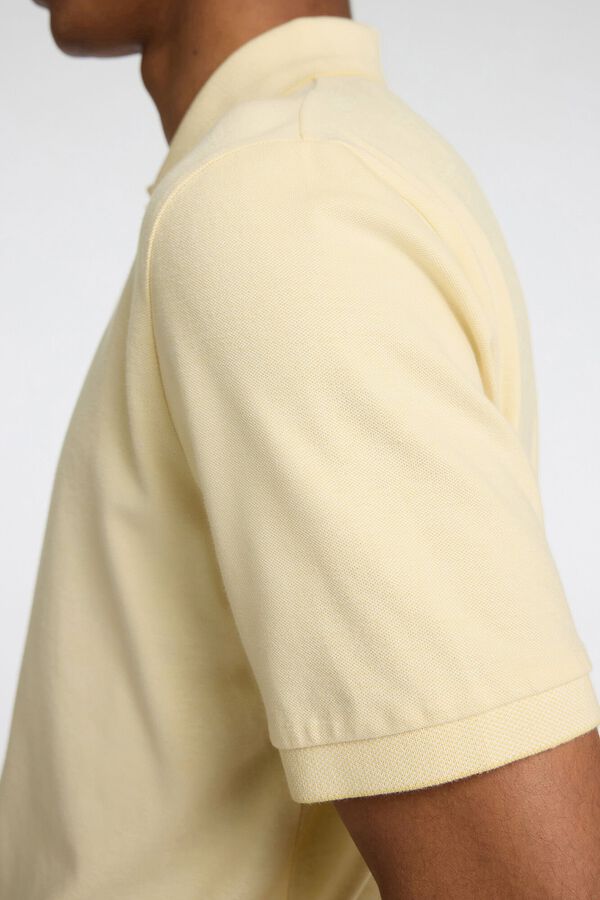 Selected Polo Slim Fit de manga curta confeccionada em algodão orgânico Dourado