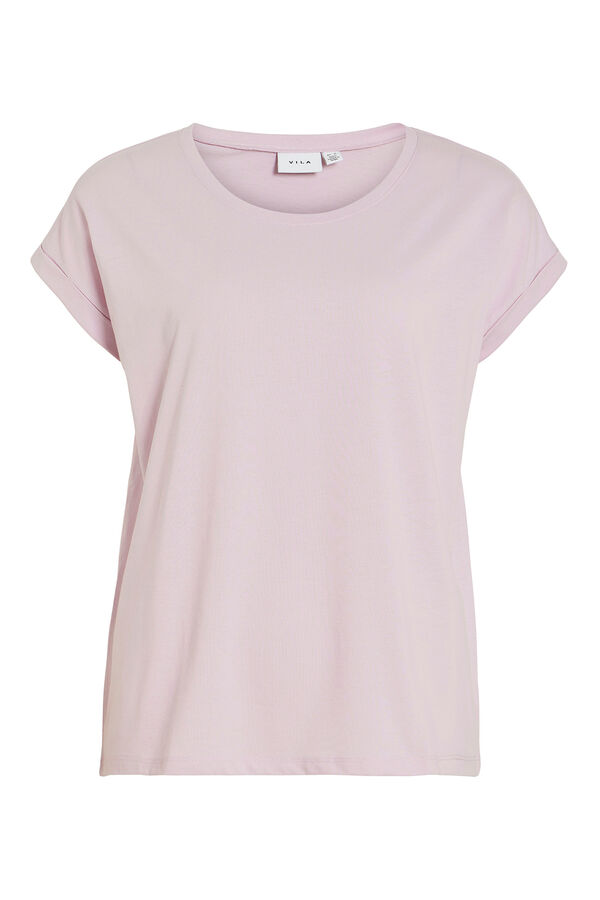 Vila T-shirt manga curta em algod&atilde;o org&acirc;nico Roxo