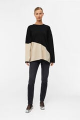 Object Jersey bicolor amplio Negro