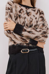 Cortefiel Camisola animal print Castanho