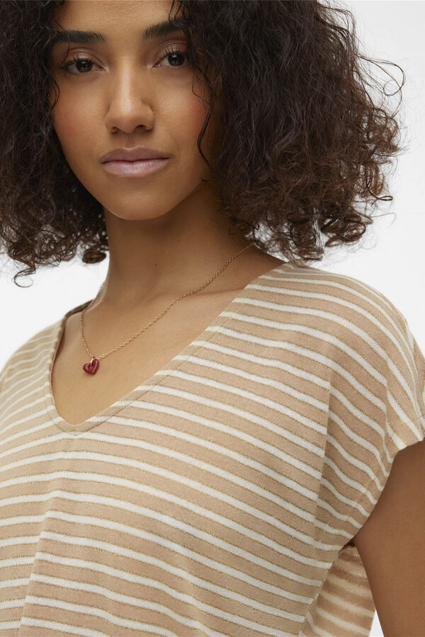 Vero Moda Camiseta l&uacute;rex con escote Azul