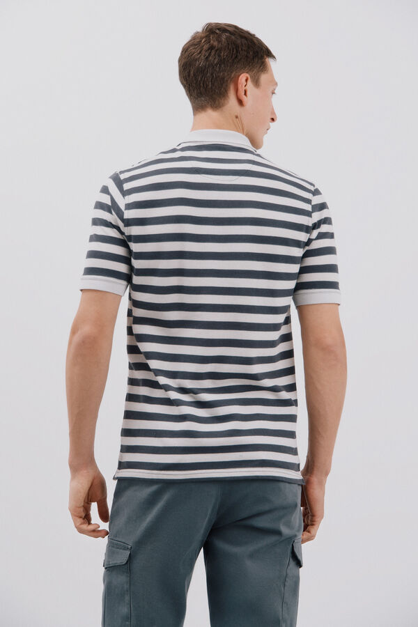 Cortefiel Polo piqu&eacute; de rayas Gris