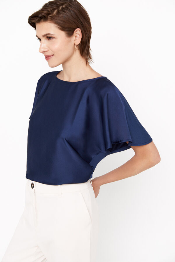 Cortefiel Top combinado estampado Azul marino