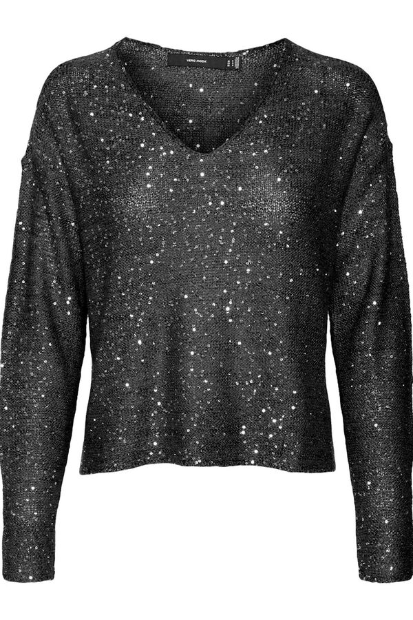 Vero Moda Jersey de lurex y lentejuelas Negro