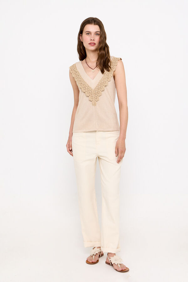 Cortefiel Top r&uacute;stico crochet Arena