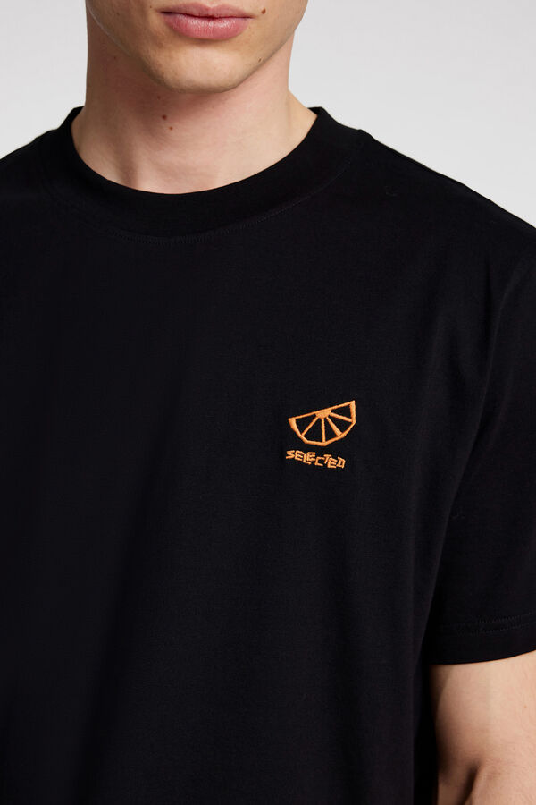 Selected T-shirt de manga curta Preto