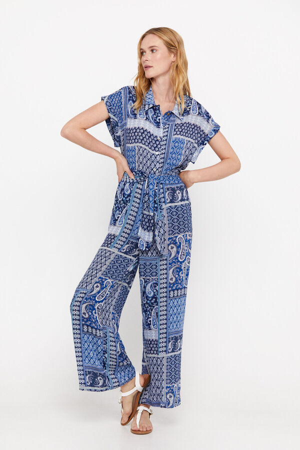 Cortefiel Mono largo satinado Estampado azul