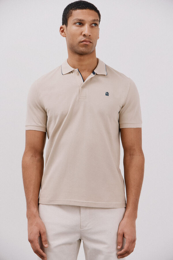Cortefiel Polo con tips Beige