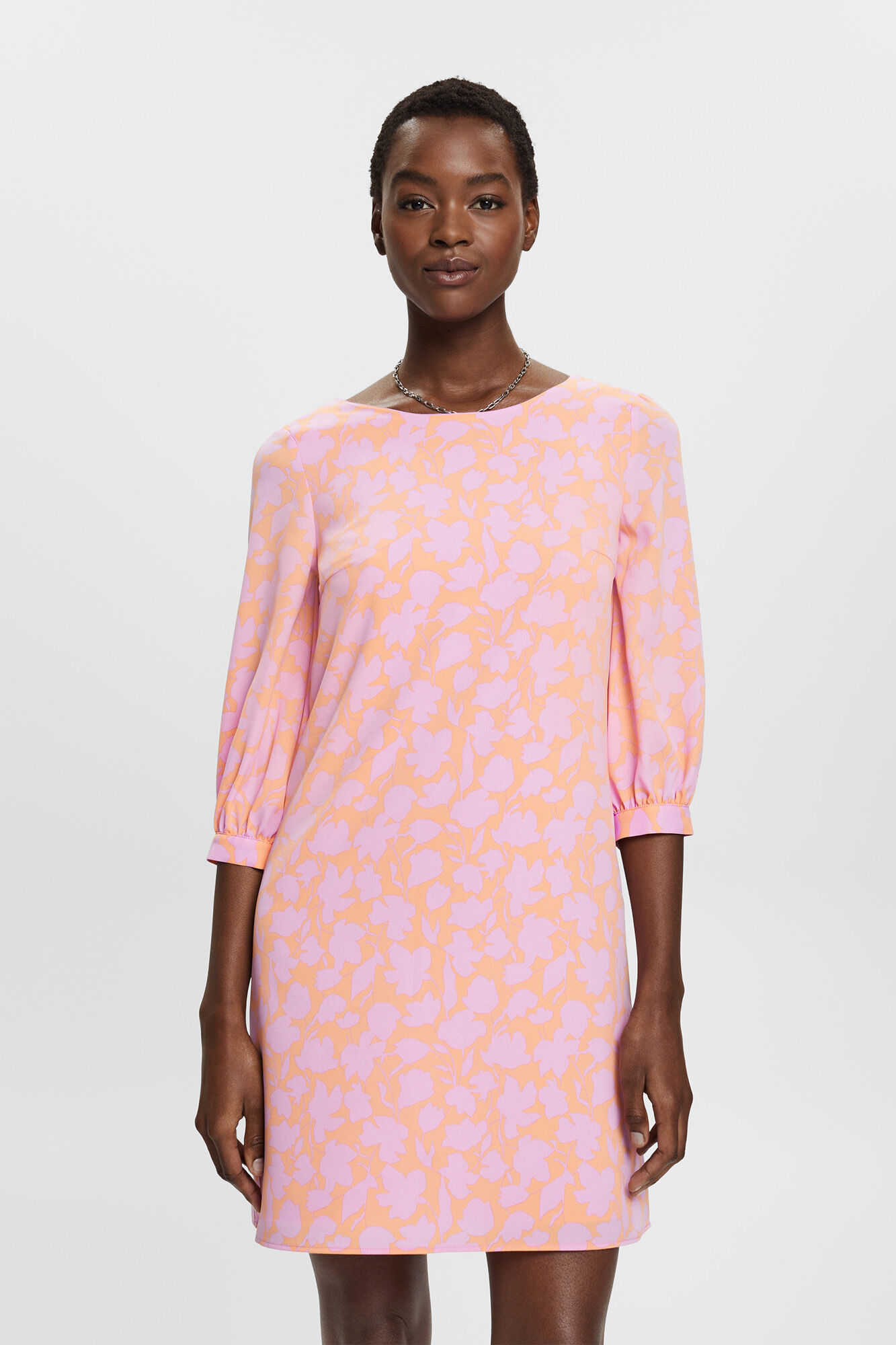 Esprit Vestido corto corte recto estampado allover