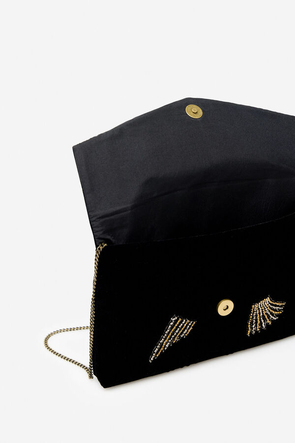 Cortefiel Bolso mano p&aacute;jaro Negro