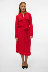 Vero Moda Vestido midi camisero Rojo