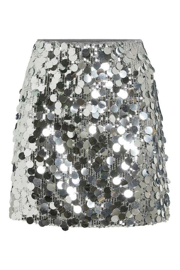 Vila Saia curta com lantejoulas Cinzento