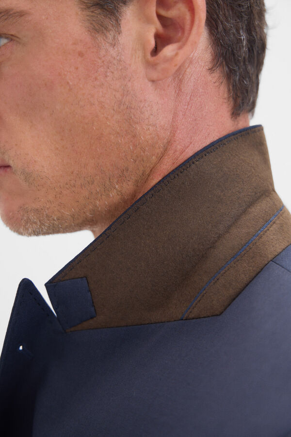 Cortefiel Americana cruzada slim fit Azul marino