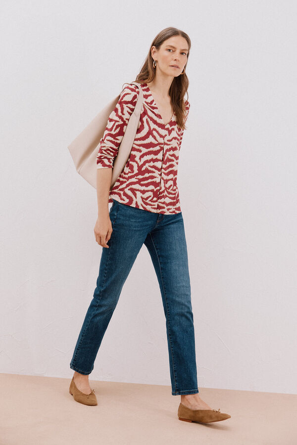 Cortefiel Top fluido pliegue Multicolor