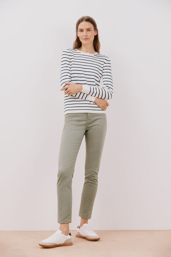 Cortefiel Jersey rayas bicolor Marfil