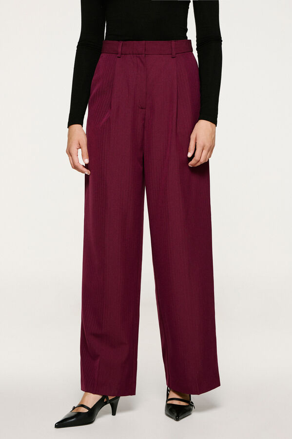 Selected Pantal&oacute;n traje pinzas. Morado