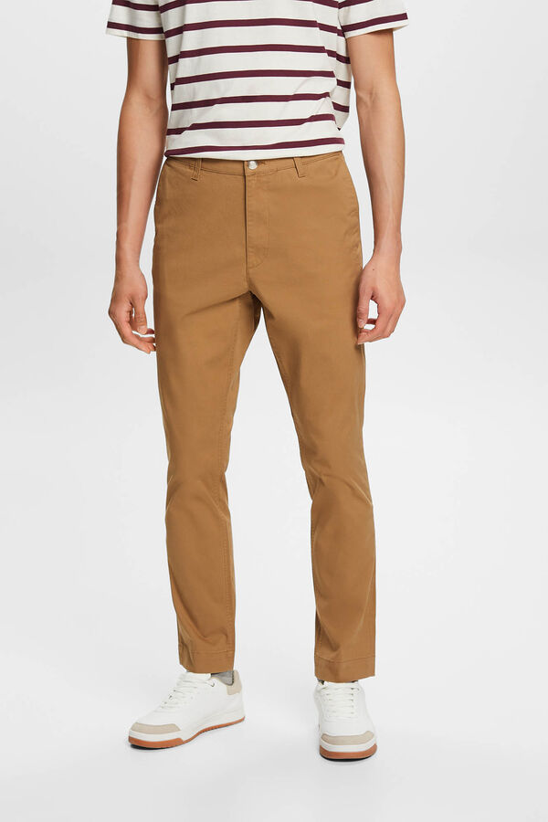 Esprit Pantalón chino básico slim fit Beige