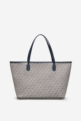 Cortefiel Bolso shopper monograma Azul