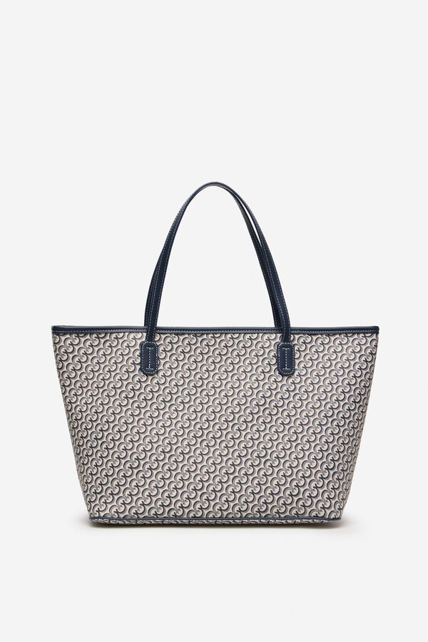 Cortefiel Bolso shopper monograma Azul
