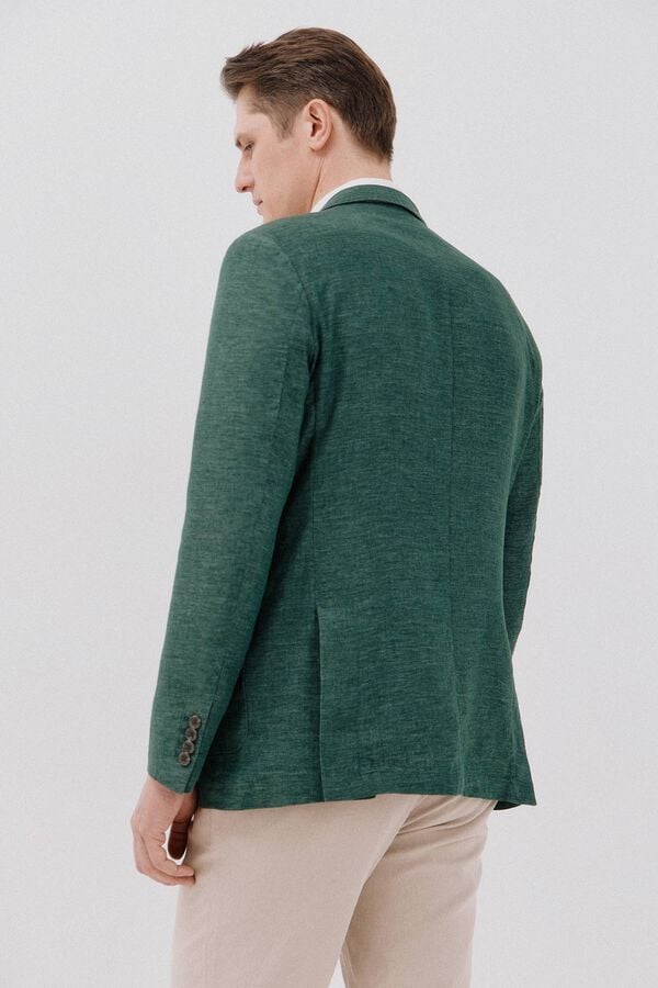 Cortefiel Blazer de linho Verde