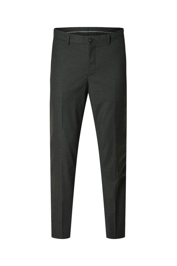 Selected Calça de terno estruturada Slim Fit confeccionada com materiais reciclados.  Cinzento