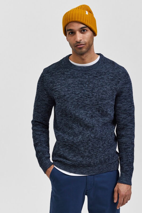 Selected Jersey de punto cuello redondo Azul