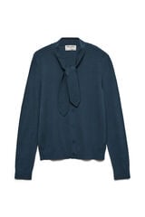Vero Moda Casaco de malha detalhe la&ccedil;ada Azul