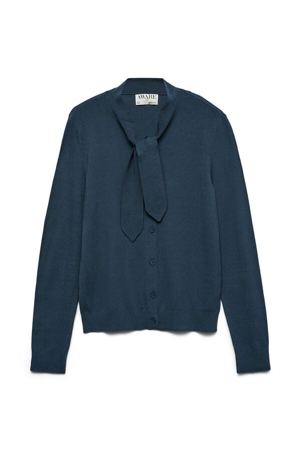Vero Moda Casaco de malha detalhe la&ccedil;ada Azul