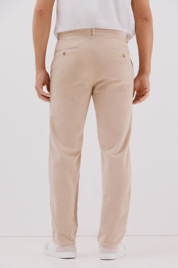 Cortefiel Pantal&oacute;n chino pana Beige
