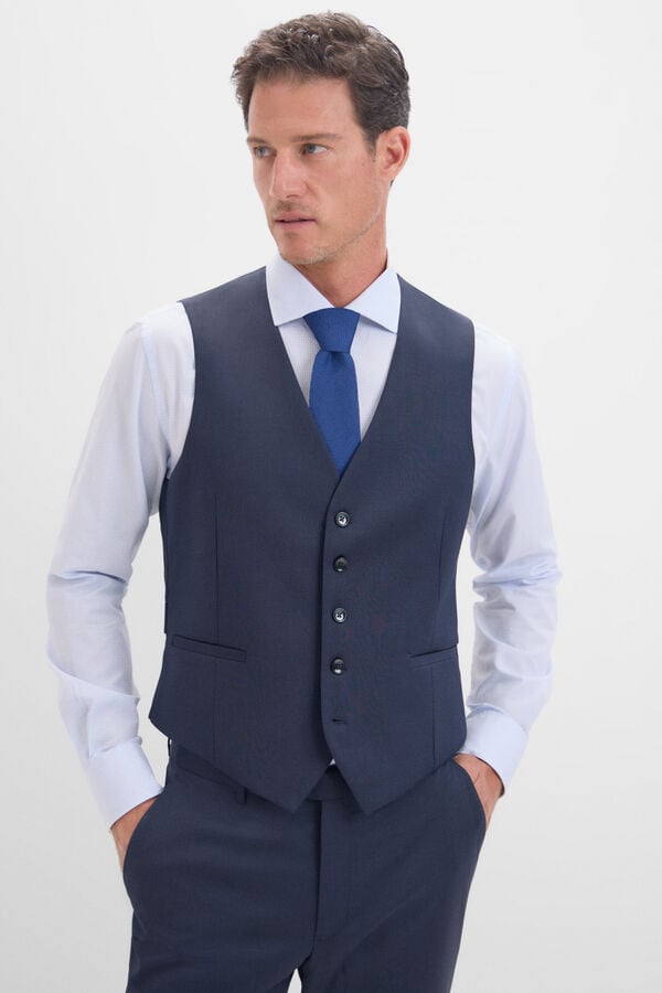 Cortefiel Colete liso slim fit Azul
