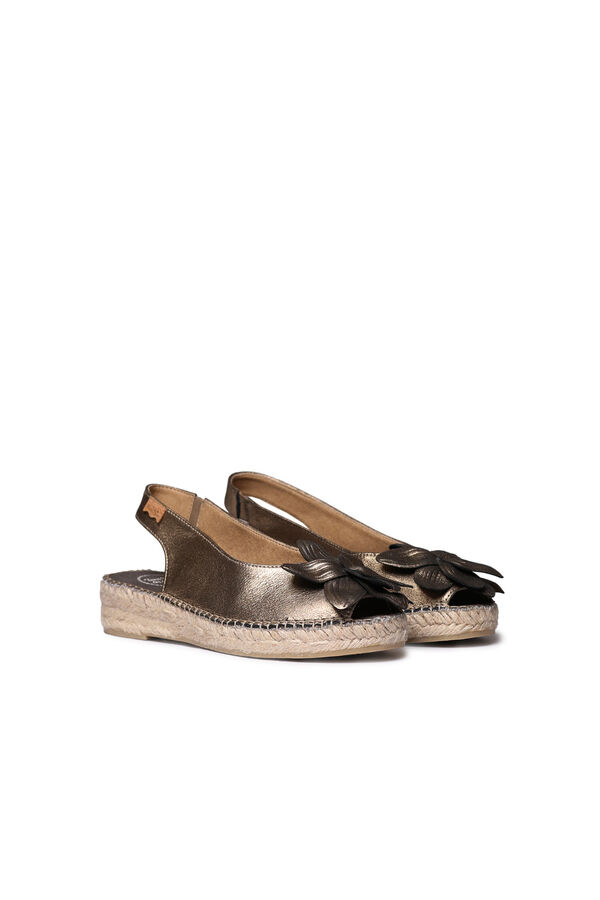 Toni Pons Alpercata peep toe em pele brilhante Dourado