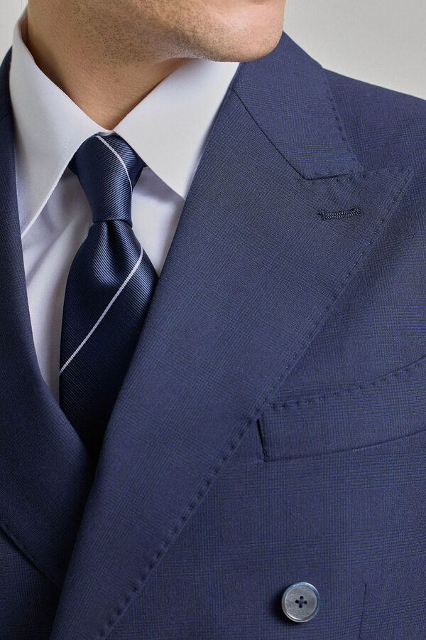 PuroEGO Traje cruzado cuadro gales Azul marino