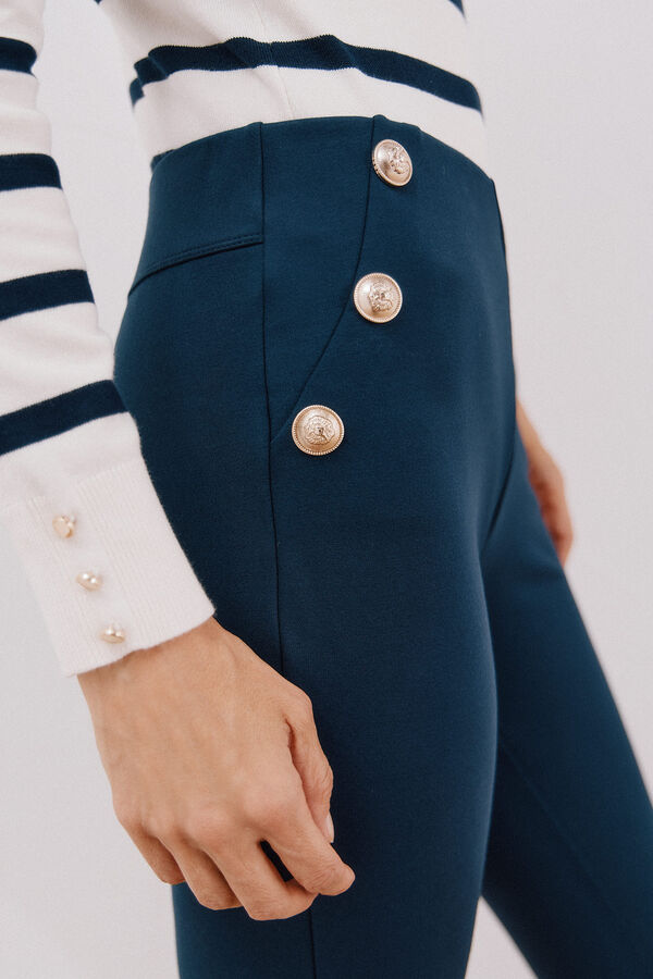 Cortefiel Legging de mujer de punto Azul marino