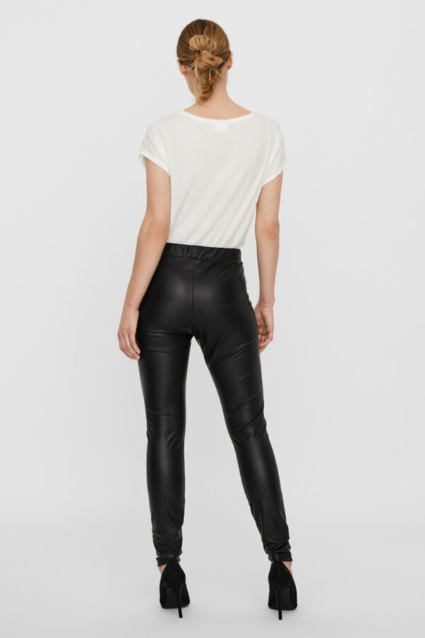 Vero Moda Legging de polipiel Negro