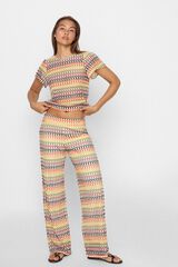 Slowlove Cal&ccedil;as tecido malha estrutura Multicolorido