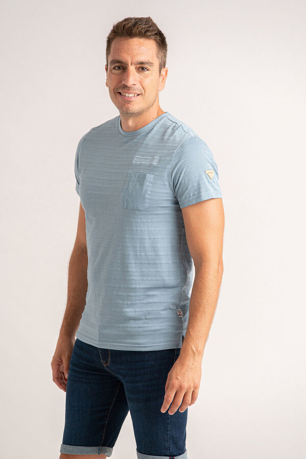 Privata T-shirt de manga curta 100% algod&atilde;o Azul