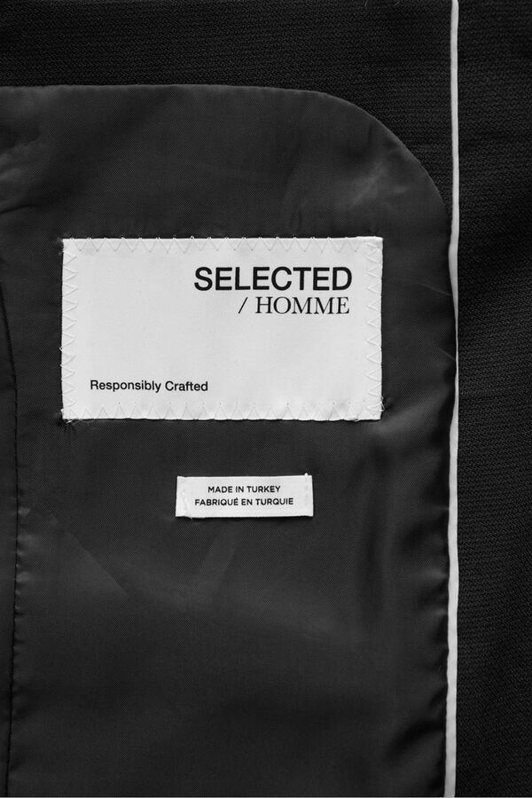 Selected Traje de dos piezas slim fit lana fr&iacute;a Negro