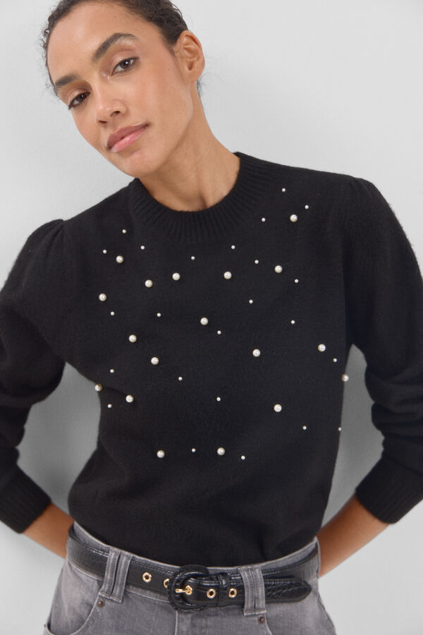 Cortefiel Jersey cuello vuelto Negro